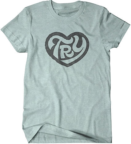 Try Heart – Heather Dusty Blue w/ Desaturated Black